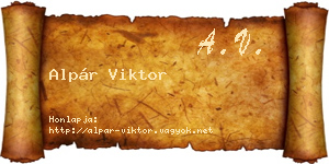 Alpár Viktor névjegykártya