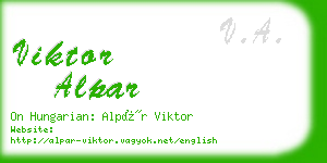 viktor alpar business card